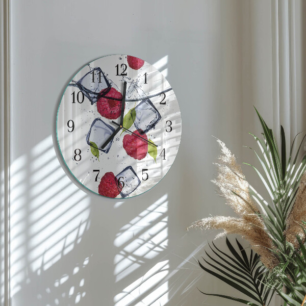 Wanduhr rund Himbeeren