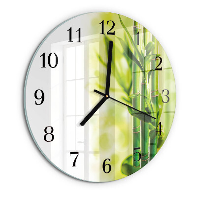 Wanduhr rund Bambus