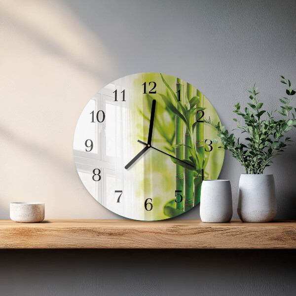 Wanduhr rund Bambus