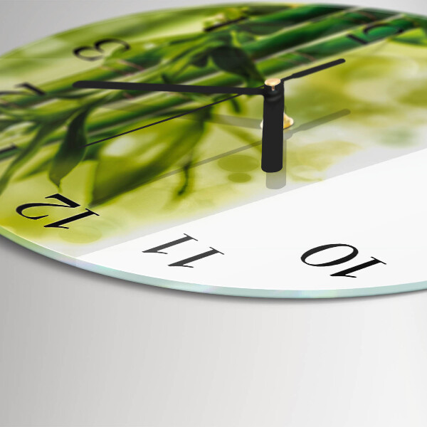 Wanduhr rund Bambus