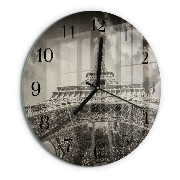 Wanduhr rund Eiffelturm