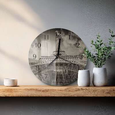 Wanduhr rund Eiffelturm