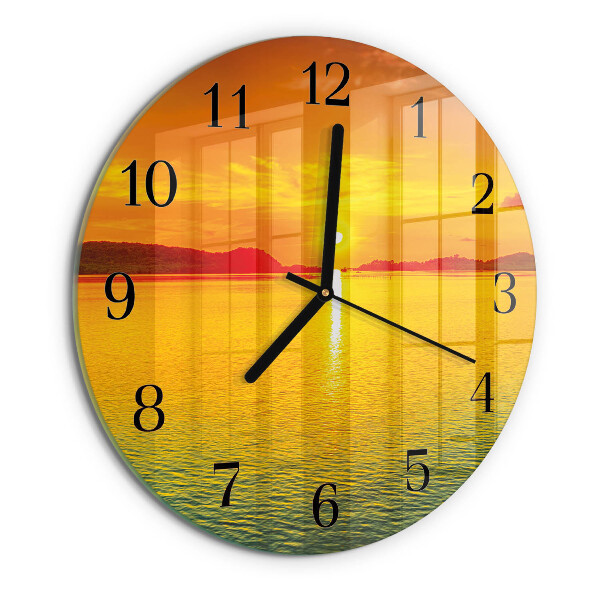Wanduhr rund Sonnenuntergang
