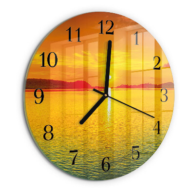 Wanduhr rund Sonnenuntergang