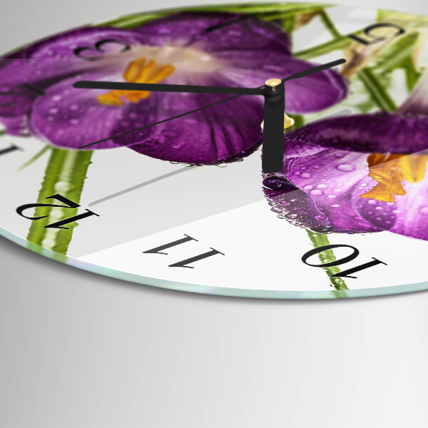 Wanduhr rund Krokusse