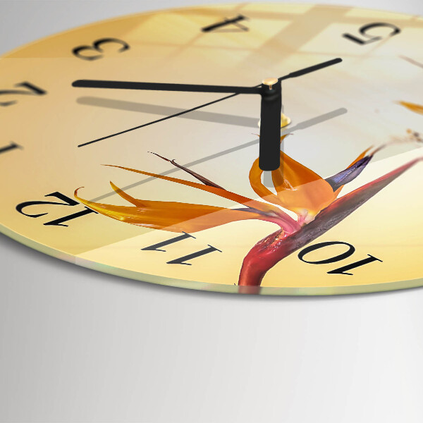 Wanduhr rund Blume