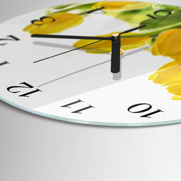 Wanduhr rund Tulpen