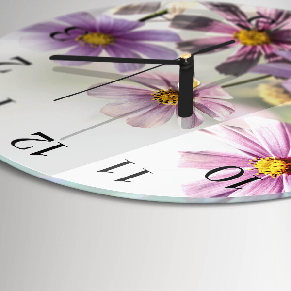 Wanduhr rund Blumen