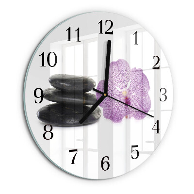 Wanduhr rund Steine