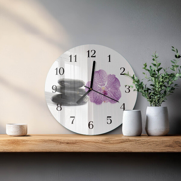 Wanduhr rund Steine