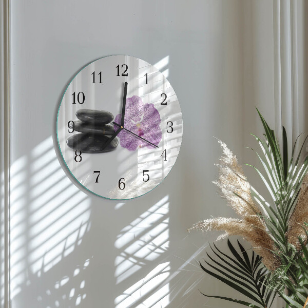 Wanduhr rund Steine