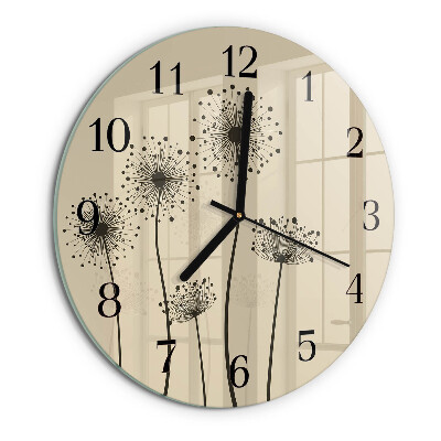 Wanduhr rund Blumen