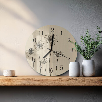 Wanduhr rund Blumen