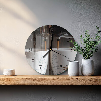 Wanduhr rund Kaffeemaschine