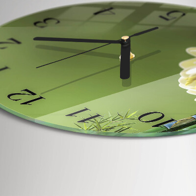 Wanduhr rund Lilie