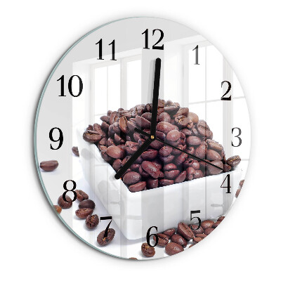 Wanduhr rund Kaffeebohnen