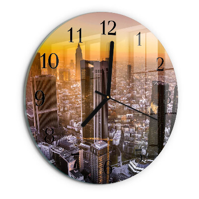 Wanduhr rund Sonnenuntergang