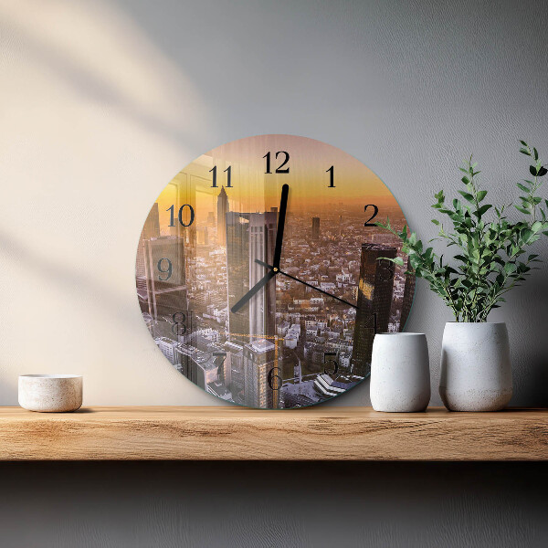 Wanduhr rund Sonnenuntergang
