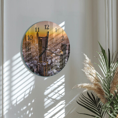 Wanduhr rund Sonnenuntergang
