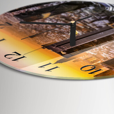 Wanduhr rund Sonnenuntergang