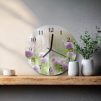 Wanduhr rund Blumen
