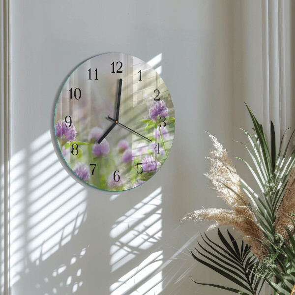 Wanduhr rund Blumen