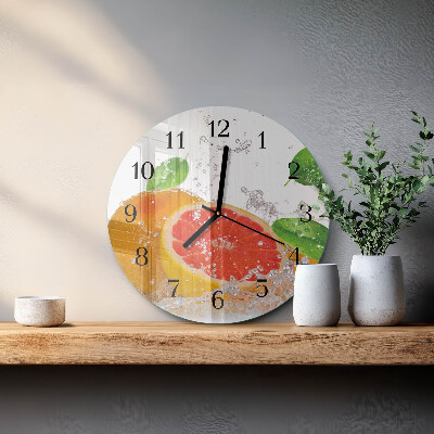 Wanduhr rund Grapefruit