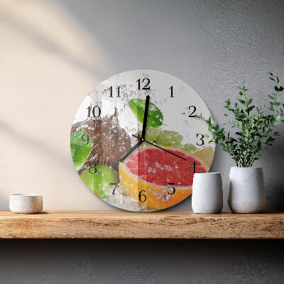Wanduhr rund Obst
