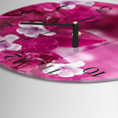 Wanduhr rund Blumen