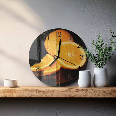 Wanduhr rund Orangen