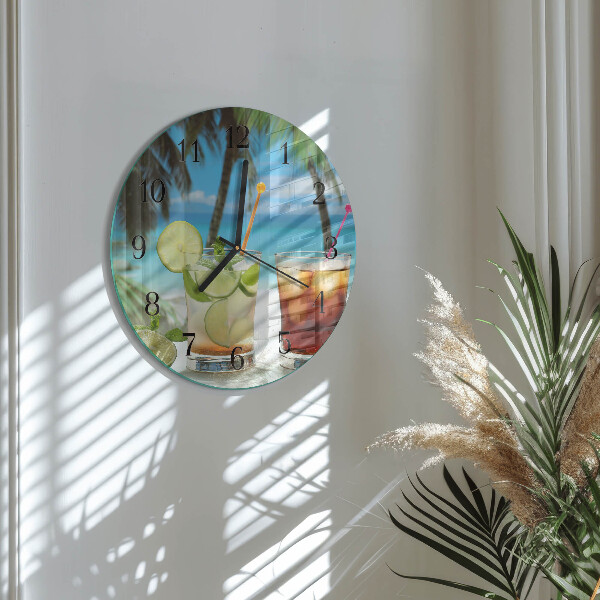 Wanduhr rund Cocktail