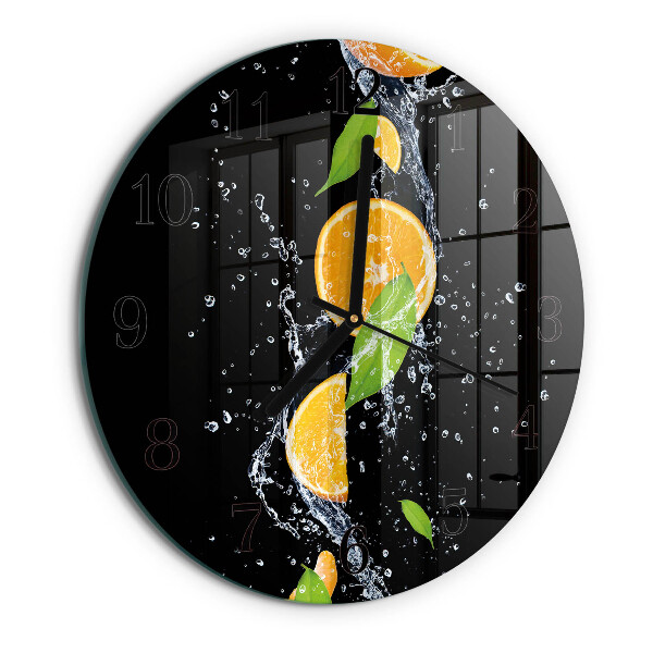 Wanduhr rund Orangen