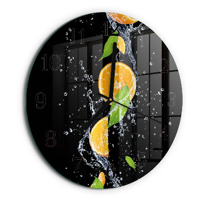 Wanduhr rund Orangen