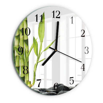 Wanduhr rund Bambus