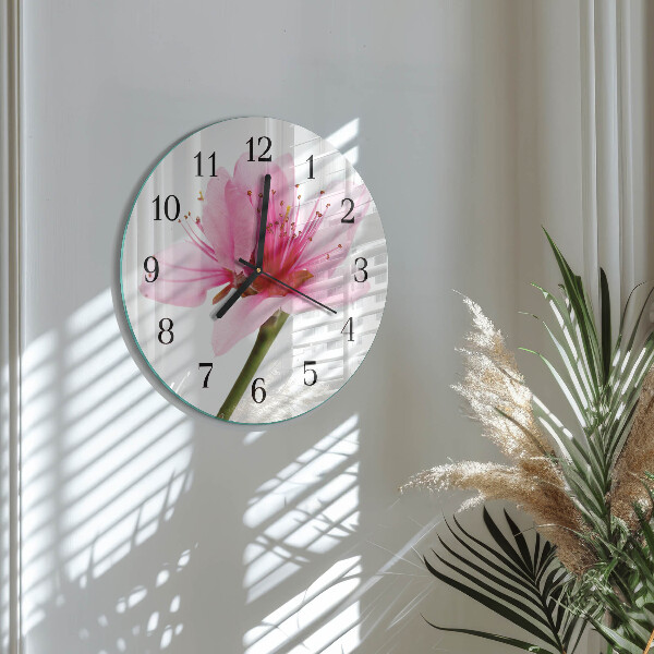 Wanduhr rund Blume