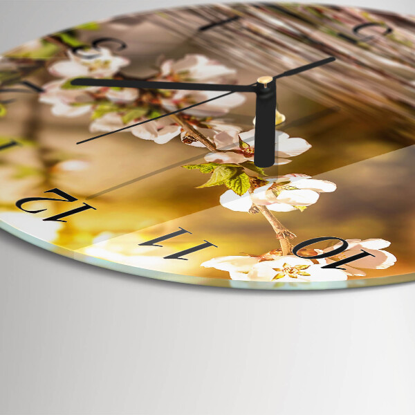 Wanduhr rund Blumen