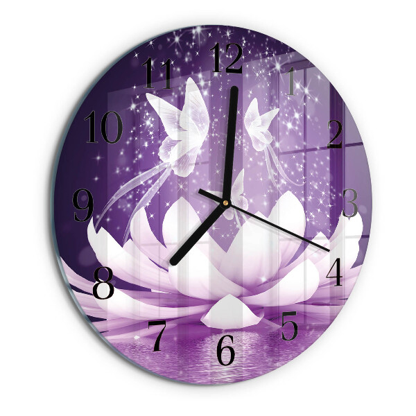 Wanduhr rund Blume
