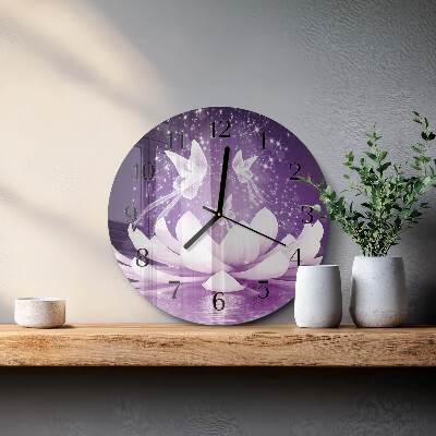 Wanduhr rund Blume