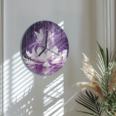 Wanduhr rund Blume