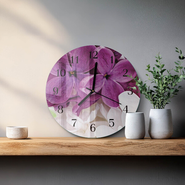 Wanduhr rund Blumen