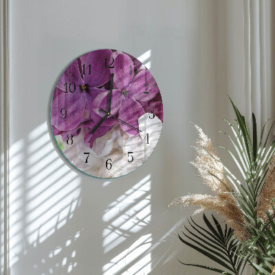 Wanduhr rund Blumen