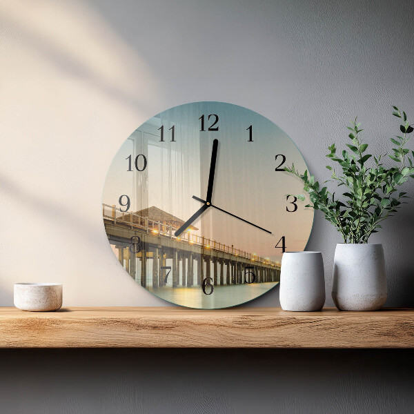 Wanduhr rund Holzsteg