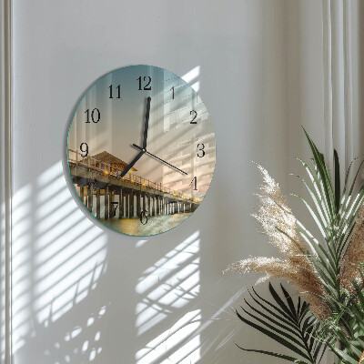 Wanduhr rund Holzsteg