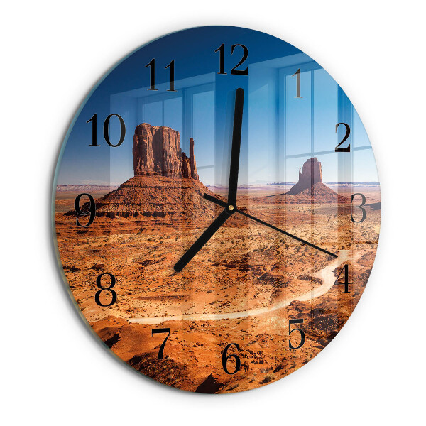 Wanduhr rund Wüste