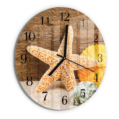 Wanduhr rund Seestern
