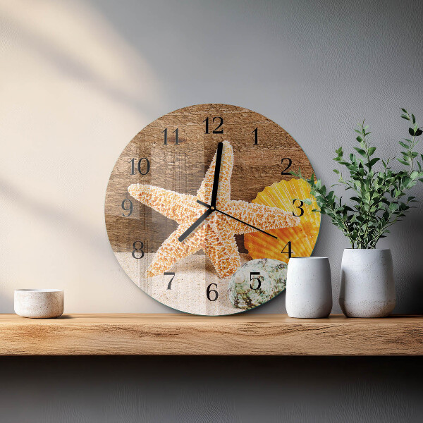 Wanduhr rund Seestern