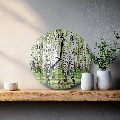 Wanduhr rund Birke
