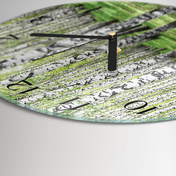 Wanduhr rund Birke