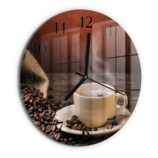 Wanduhr rund Kaffee
