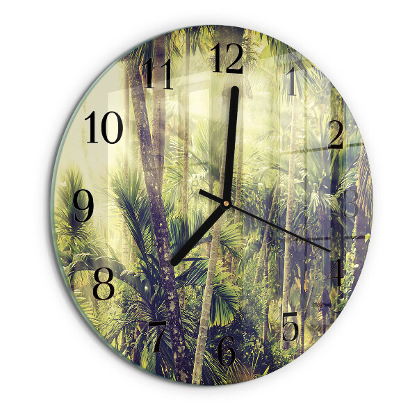 Wanduhr rund Palmen